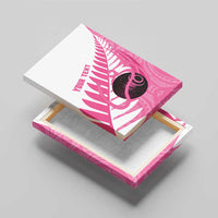 New Zealand Lawn Bowls Breast Cancer Custom Canvas Wall Art Aotearoa Maori Silver Fern Pink Ribbon LT14 - Polynesian Pride
