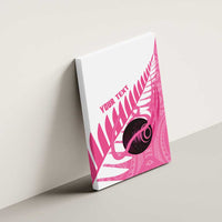 New Zealand Lawn Bowls Breast Cancer Custom Canvas Wall Art Aotearoa Maori Silver Fern Pink Ribbon LT14 - Polynesian Pride