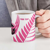 New Zealand Lawn Bowls Breast Cancer Custom Ceramic Mug Aotearoa Maori Silver Fern Pink Ribbon LT14 - Polynesian Pride