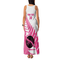 New Zealand Lawn Bowls Breast Cancer Custom Family Matching Tank Maxi Dress and Hawaiian Shirt Aotearoa Maori Silver Fern Pink Ribbon LT14 - Polynesian Pride