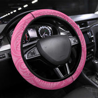 New Zealand Lawn Bowls Breast Cancer Steering Wheel Cover Aotearoa Maori Silver Fern Pink Ribbon LT14 Universal Fit Pink - Polynesian Pride