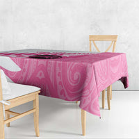 New Zealand Lawn Bowls Breast Cancer Custom Tablecloth Aotearoa Maori Silver Fern Pink Ribbon LT14 - Polynesian Pride