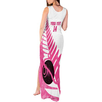 New Zealand Lawn Bowls Breast Cancer Custom Tank Maxi Dress Aotearoa Maori Silver Fern Pink Ribbon LT14 - Polynesian Pride