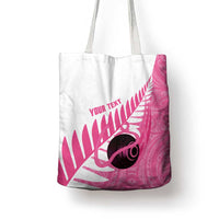 New Zealand Lawn Bowls Breast Cancer Custom Tote Bag Aotearoa Maori Silver Fern Pink Ribbon LT14 - Polynesian Pride