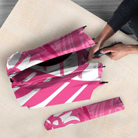 New Zealand Lawn Bowls Breast Cancer Custom Umbrella Aotearoa Maori Silver Fern Pink Ribbon LT14 - Polynesian Pride