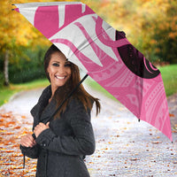 New Zealand Lawn Bowls Breast Cancer Custom Umbrella Aotearoa Maori Silver Fern Pink Ribbon LT14 - Polynesian Pride
