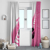 New Zealand Lawn Bowls Breast Cancer Custom Window Curtain Aotearoa Maori Silver Fern Pink Ribbon LT14 - Polynesian Pride