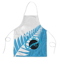 New Zealand Lawn Bowls Prostate Cancer Custom Apron Aotearoa Maori Silver Fern Blue Ribbon LT14 Blue - Polynesian Pride