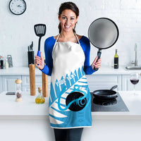 New Zealand Lawn Bowls Prostate Cancer Custom Apron Aotearoa Maori Silver Fern Blue Ribbon LT14 - Polynesian Pride