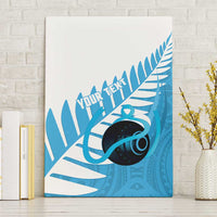 New Zealand Lawn Bowls Prostate Cancer Custom Canvas Wall Art Aotearoa Maori Silver Fern Blue Ribbon LT14 Without Frame Blue - Polynesian Pride