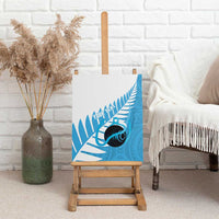New Zealand Lawn Bowls Prostate Cancer Custom Canvas Wall Art Aotearoa Maori Silver Fern Blue Ribbon LT14 - Polynesian Pride
