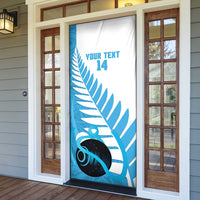 New Zealand Lawn Bowls Prostate Cancer Custom Door Cover Aotearoa Maori Silver Fern Blue Ribbon LT14 - Polynesian Pride