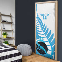 New Zealand Lawn Bowls Prostate Cancer Custom Door Cover Aotearoa Maori Silver Fern Blue Ribbon LT14 - Polynesian Pride