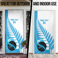 New Zealand Lawn Bowls Prostate Cancer Custom Door Cover Aotearoa Maori Silver Fern Blue Ribbon LT14 - Polynesian Pride