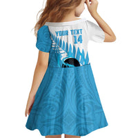 New Zealand Lawn Bowls Prostate Cancer Custom Family Matching Long Sleeve Bodycon Dress and Hawaiian Shirt Aotearoa Maori Silver Fern Blue Ribbon LT14 - Polynesian Pride
