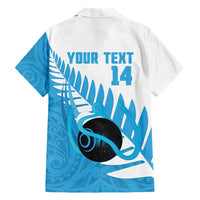 New Zealand Lawn Bowls Prostate Cancer Custom Family Matching Short Sleeve Bodycon Dress and Hawaiian Shirt Aotearoa Maori Silver Fern Blue Ribbon LT14 - Polynesian Pride