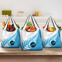 New Zealand Lawn Bowls Prostate Cancer Custom Grocery Bag Aotearoa Maori Silver Fern Blue Ribbon LT14 3-pack One Size Blue - Polynesian Pride