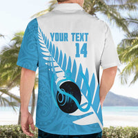 New Zealand Lawn Bowls Prostate Cancer Custom Hawaiian Shirt Aotearoa Maori Silver Fern Blue Ribbon LT14 - Polynesian Pride