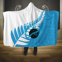 New Zealand Lawn Bowls Prostate Cancer Custom Hooded Blanket Aotearoa Maori Silver Fern Blue Ribbon LT14 - Polynesian Pride