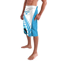 New Zealand Lawn Bowls Prostate Cancer Custom Lavalava Aotearoa Maori Silver Fern Blue Ribbon LT14 - Polynesian Pride