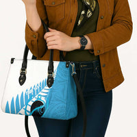 New Zealand Lawn Bowls Prostate Cancer Custom Leather Bag Aotearoa Maori Silver Fern Blue Ribbon LT14 - Polynesian Pride