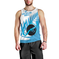 New Zealand Lawn Bowls Prostate Cancer Custom Men Tank Top Aotearoa Maori Silver Fern Blue Ribbon LT14 - Polynesian Pride