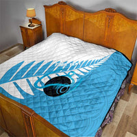 New Zealand Lawn Bowls Prostate Cancer Custom Quilt Aotearoa Maori Silver Fern Blue Ribbon LT14 - Polynesian Pride