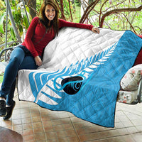 New Zealand Lawn Bowls Prostate Cancer Custom Quilt Aotearoa Maori Silver Fern Blue Ribbon LT14 - Polynesian Pride