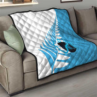 New Zealand Lawn Bowls Prostate Cancer Custom Quilt Aotearoa Maori Silver Fern Blue Ribbon LT14 - Polynesian Pride