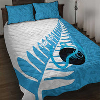 New Zealand Lawn Bowls Prostate Cancer Custom Quilt Bed Set Aotearoa Maori Silver Fern Blue Ribbon LT14 Blue - Polynesian Pride