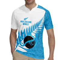 New Zealand Lawn Bowls Prostate Cancer Custom Rugby Jersey Aotearoa Maori Silver Fern Blue Ribbon LT14 - Polynesian Pride