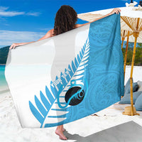New Zealand Lawn Bowls Prostate Cancer Custom Sarong Aotearoa Maori Silver Fern Blue Ribbon LT14 One Size 44 x 66 inches Blue - Polynesian Pride