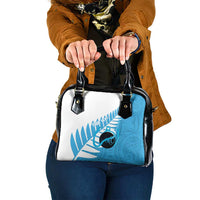 New Zealand Lawn Bowls Prostate Cancer Custom Shoulder Handbag Aotearoa Maori Silver Fern Blue Ribbon LT14 One Size Blue - Polynesian Pride