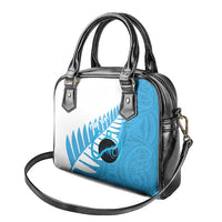 New Zealand Lawn Bowls Prostate Cancer Custom Shoulder Handbag Aotearoa Maori Silver Fern Blue Ribbon LT14 - Polynesian Pride