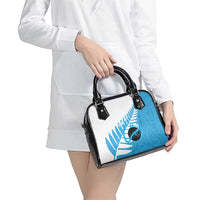 New Zealand Lawn Bowls Prostate Cancer Custom Shoulder Handbag Aotearoa Maori Silver Fern Blue Ribbon LT14 - Polynesian Pride
