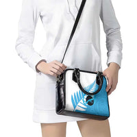 New Zealand Lawn Bowls Prostate Cancer Custom Shoulder Handbag Aotearoa Maori Silver Fern Blue Ribbon LT14 - Polynesian Pride