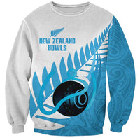 New Zealand Lawn Bowls Prostate Cancer Custom Sweatshirt Aotearoa Maori Silver Fern Blue Ribbon LT14 Unisex Blue - Polynesian Pride
