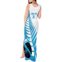 New Zealand Lawn Bowls Prostate Cancer Custom Tank Maxi Dress Aotearoa Maori Silver Fern Blue Ribbon LT14 - Polynesian Pride