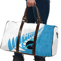 New Zealand Lawn Bowls Prostate Cancer Custom Travel Bag Aotearoa Maori Silver Fern Blue Ribbon LT14 - Polynesian Pride