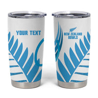 New Zealand Lawn Bowls Prostate Cancer Custom Tumbler Cup Aotearoa Maori Silver Fern Blue Ribbon LT14 Blue - Polynesian Pride