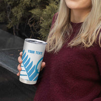 New Zealand Lawn Bowls Prostate Cancer Custom Tumbler Cup Aotearoa Maori Silver Fern Blue Ribbon LT14 - Polynesian Pride
