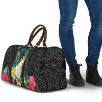 Sulphur-crested Cockatoo New Zealand Travel Bag Paua Shell Aotearoa Maori Tropical Flowers LT14 - Polynesian Pride