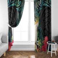 Sulphur-crested Cockatoo New Zealand Window Curtain Paua Shell Aotearoa Maori Tropical Flowers LT14 - Polynesian Pride