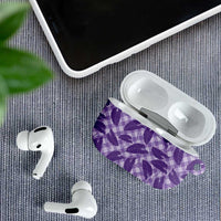 Purple Hawaii Kalo Palaka Motifs AirPods Case Hawaiian Taro Leaves Elegant Vibes LT14 - Polynesian Pride