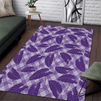 Purple Hawaii Kalo Palaka Motifs Area Rug Hawaiian Taro Leaves Elegant Vibes LT14 Purple - Polynesian Pride