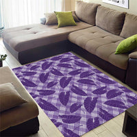 Purple Hawaii Kalo Palaka Motifs Area Rug Hawaiian Taro Leaves Elegant Vibes LT14 - Polynesian Pride