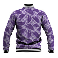 Purple Hawaii Kalo Palaka Motifs Baseball Jacket Hawaiian Taro Leaves Elegant Vibes LT14 - Polynesian Pride