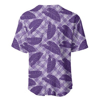 Purple Hawaii Kalo Palaka Motifs Baseball Jersey Hawaiian Taro Leaves Elegant Vibes LT14 - Polynesian Pride