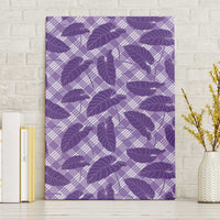 Purple Hawaii Kalo Palaka Motifs Canvas Wall Art Hawaiian Taro Leaves Elegant Vibes LT14 Without Frame Purple - Polynesian Pride