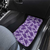Purple Hawaii Kalo Palaka Motifs Car Mats Hawaiian Taro Leaves Elegant Vibes LT14 - Polynesian Pride
